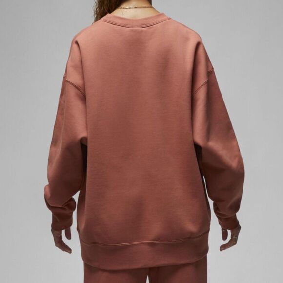 Jordan Flight Fleece Crewneck Oversized Sweatshirt Orange Women S(FB5116-810) - Picture 2 of 9